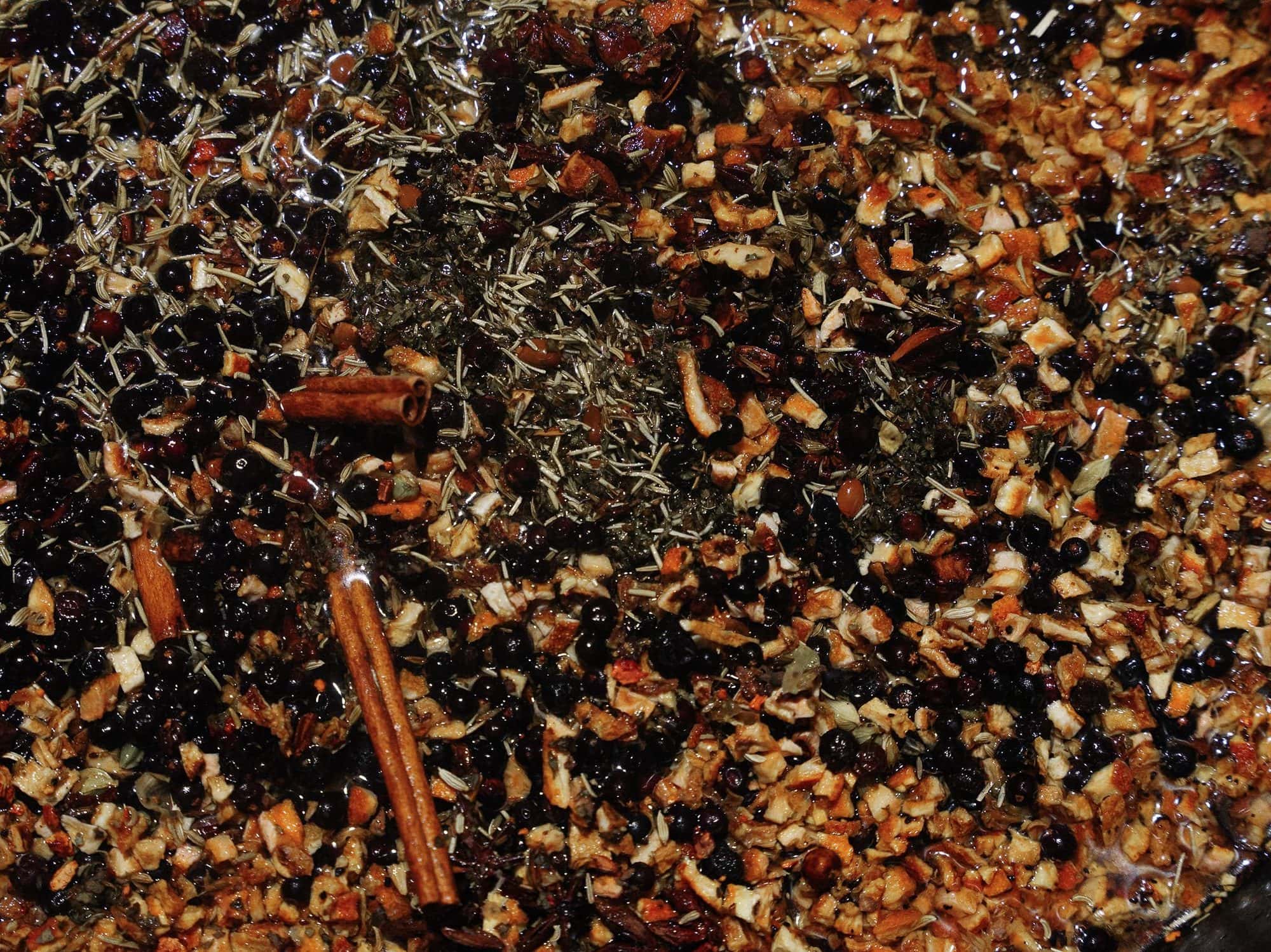 Granos de café y achicoria tostada — botánicos del Amaro