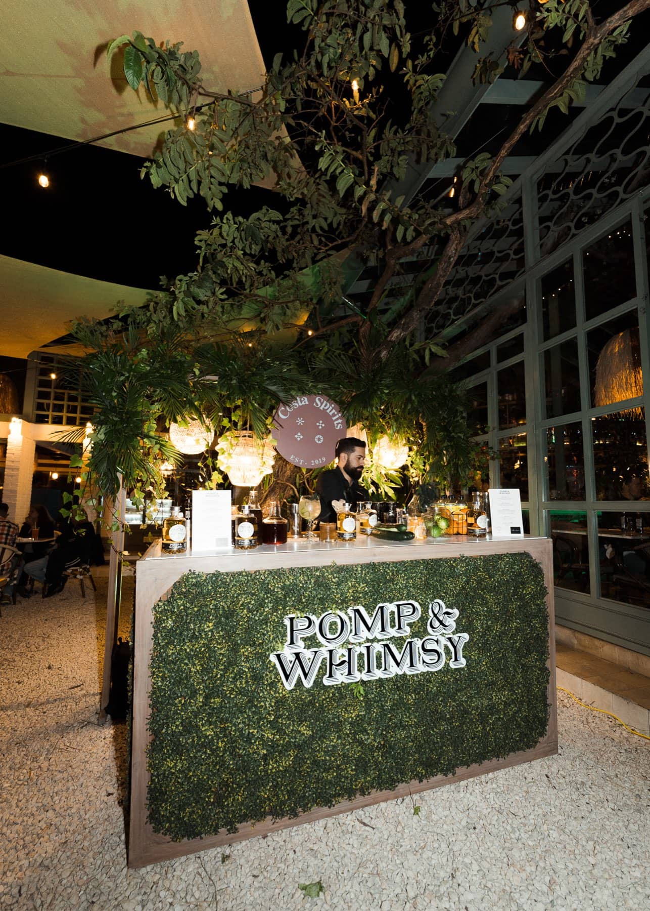 A Costa Spirits activation bar at an event